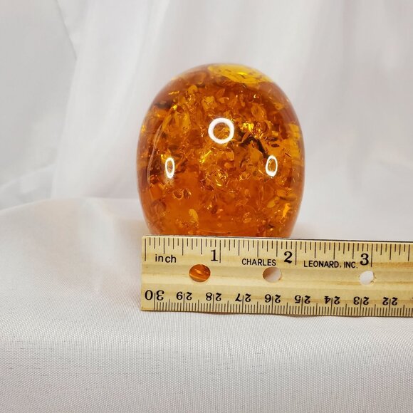 Amber Reconstituted Carved Amber Skull 3.5" x 3.5" x 2" Reconstituted Amber - Picture 7 of 16